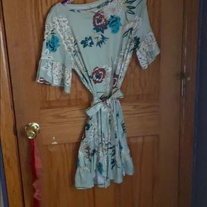 Green floral dress